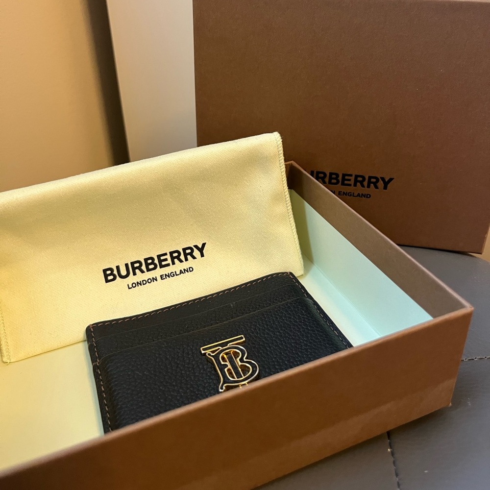 Burberry Black Leather Card Wallet